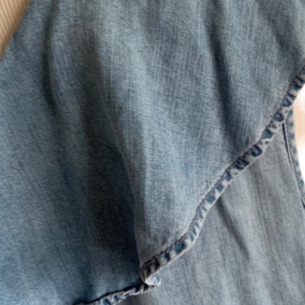 Mossimo Blue Sheath Ruffle One Shoulder Lyocell Chambray Denim Dress Sz Sml - Picture 9 of 12